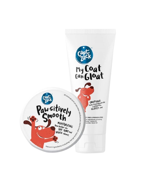 

Captain Zack Pawsitively Smooth Paw Butter & My Coat Can Gloat Leave-In-Conditioner Combo, White