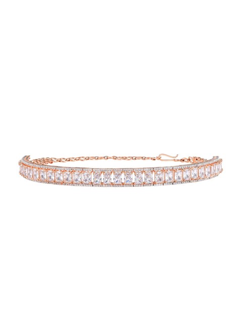 

CURIO COTTAGE Rose Gold-Plated & White CZ-Studded Diamante Jewellery Set