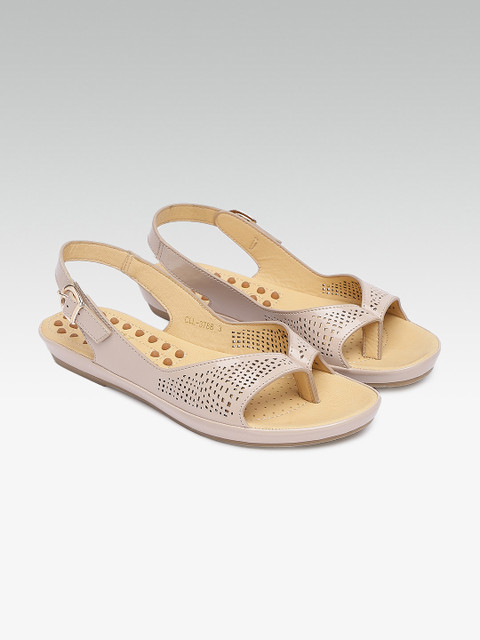 

Carlton London Women Beige Solid Open Toe Flats