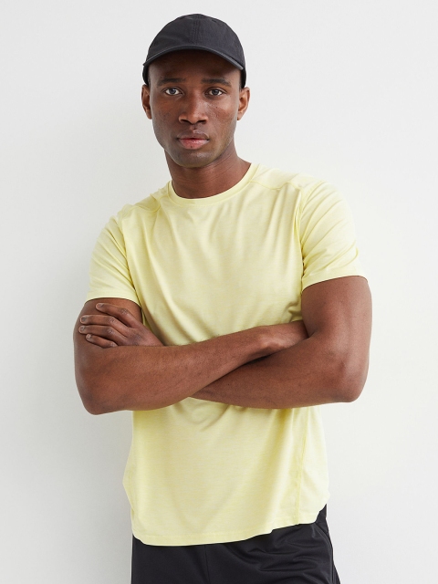 

H&M Men Yellow Rapid-Dry Muscle Fit Sports Top