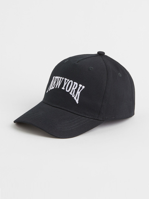 

H&M Girls Black & White Cotton Twill Cap