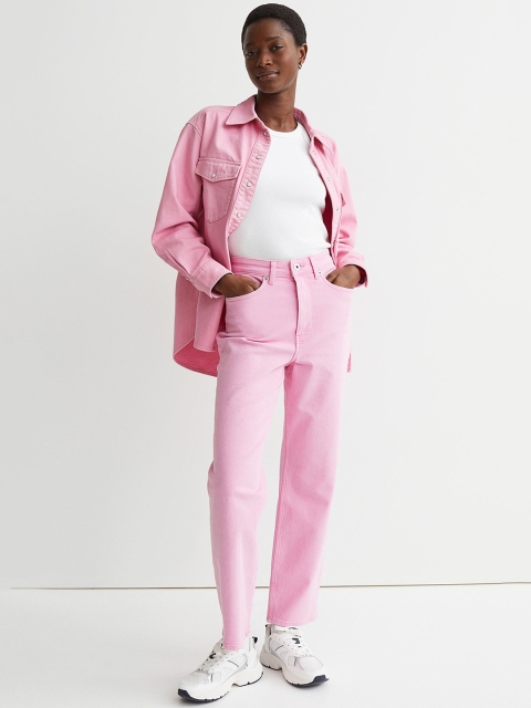 

H&M Women Pink Straight High Ankle Jeans
