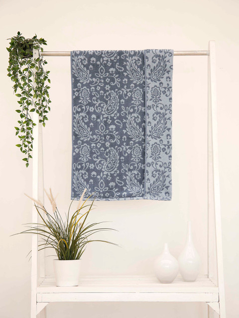 

Ariana Blue Printed 600 GSM Bath Towels