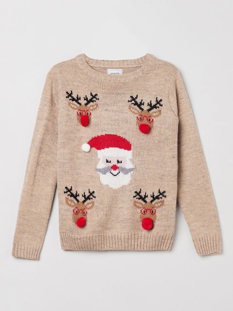 

max Girls Beige & Red Pullover