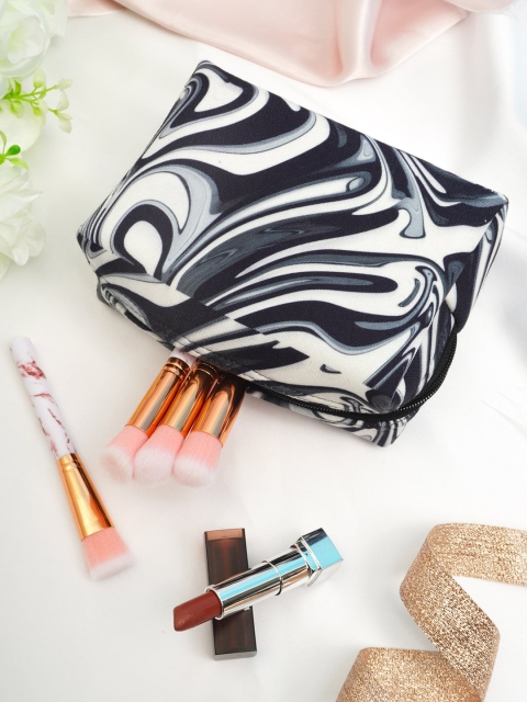 

Crazy Corner Black & White Printed Portable Travel Pouch