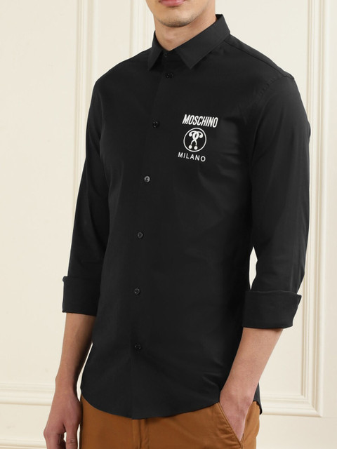 

MOSCHINO COUTURE Men Black Comfort Full Sleeves Casual Shirt