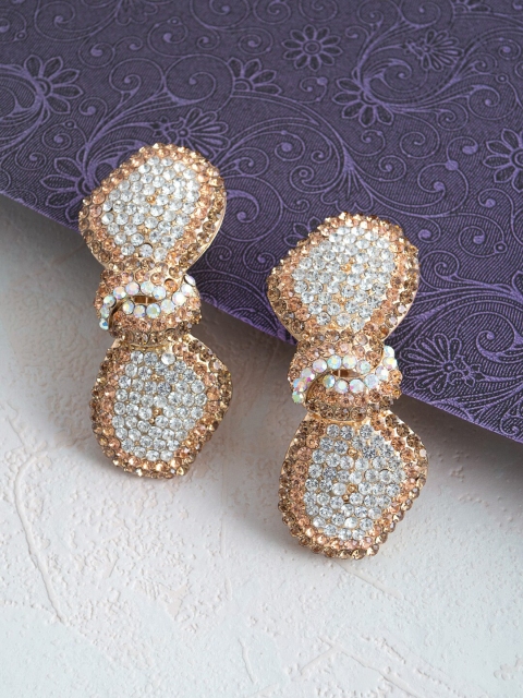 

Golden Peacock Women Gold-Toned Set of 2 Embellished French Barrette