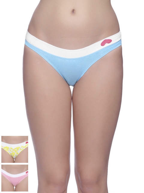 

BRAG Women Pack of 3 Printed Classic Bikini Briefs PNA03ML03XL, Yellow
