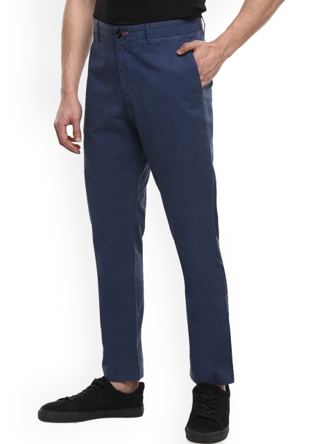 

PS By Paul Smith Men Navy Blue Solid Regular Fit Chinos