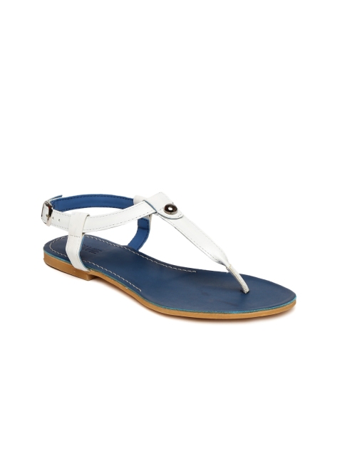 

Lavie Women White Solid T-Strap Flats