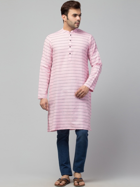 

Waahiba Men Pink Chikankari Kurta