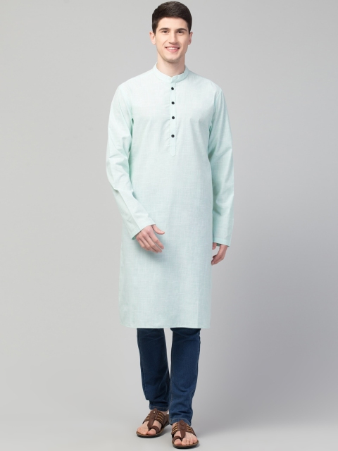 

Waahiba Men Blue Thread Work Kurta