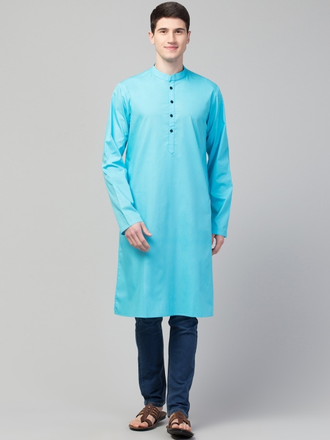 

Waahiba Men Blue Thread Work Kurta