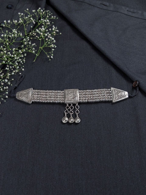 

creyons by mansi Silver-Toned Oxidised Choker Necklace