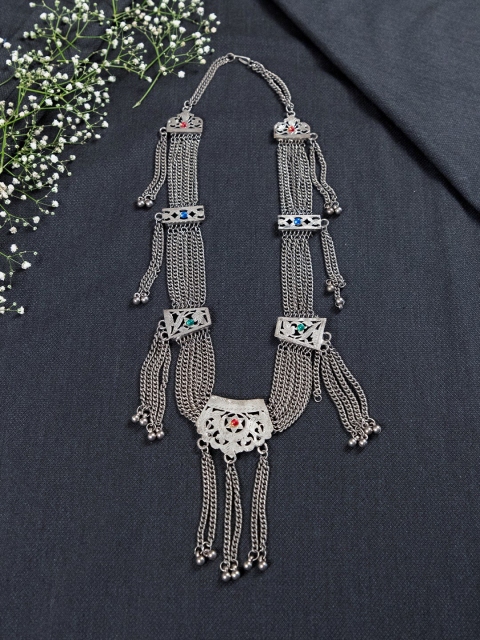 

creyons by mansi Silver-Toned Oxidised Necklace