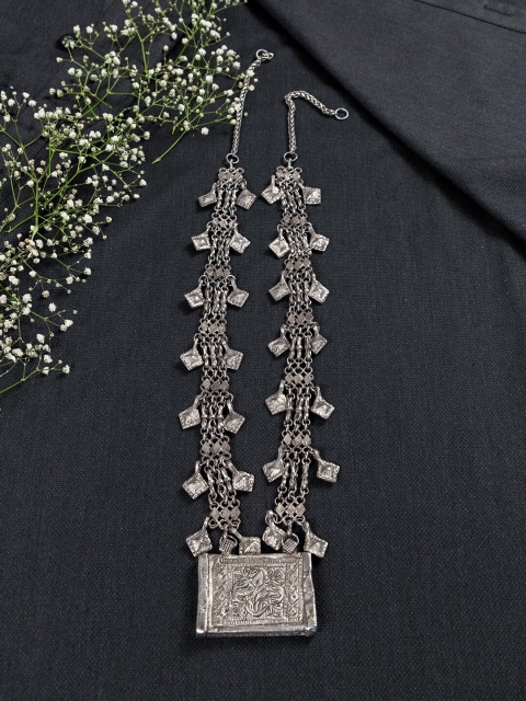 

creyons by mansi Silver-Plated Oxidised Necklace