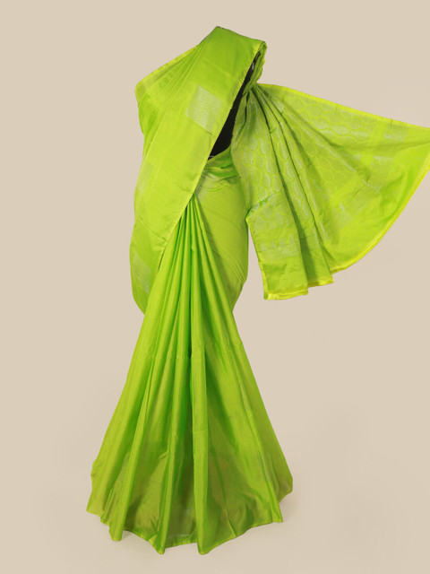 

Pothys Green & Gold-Toned Woven Design Zari Art Silk Saree