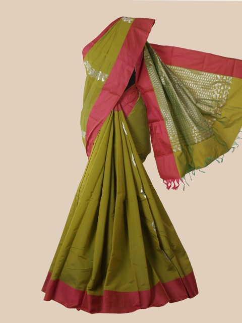 

Pothys Green & Pink Ethnic Motifs Pure Silk Saree