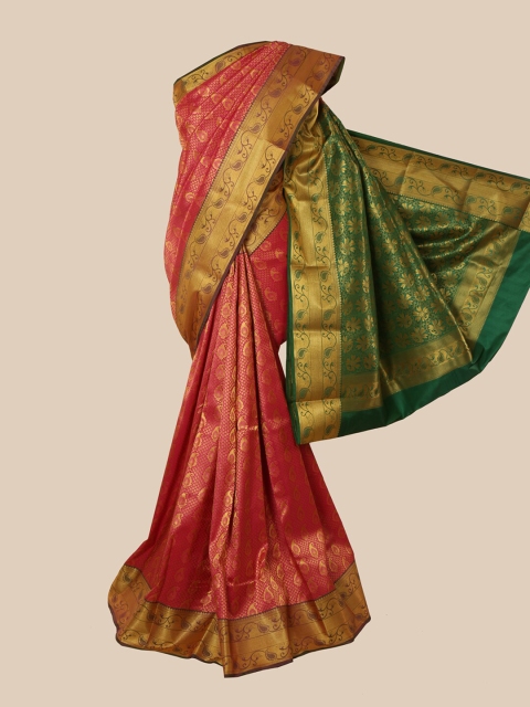 

Pothys Pink & Green Woven Design Zari Art Silk Saree