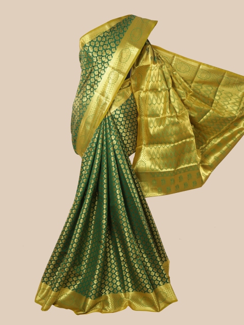 

Pothys Green & Gold-Toned Woven Design Zari Art Silk Saree