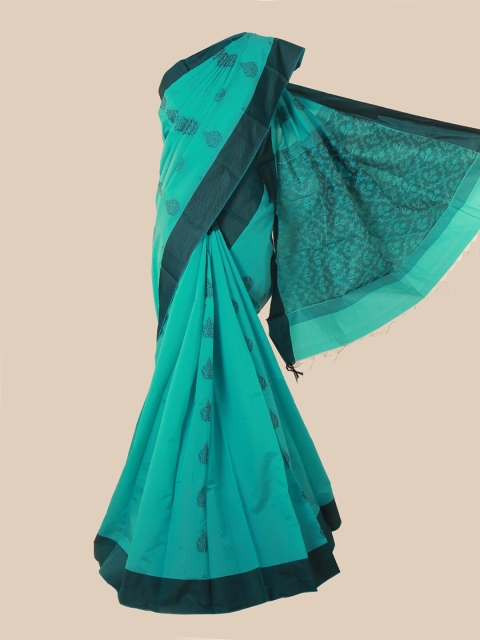 

Pothys Blue & Green Woven Design Pure Silk Saree