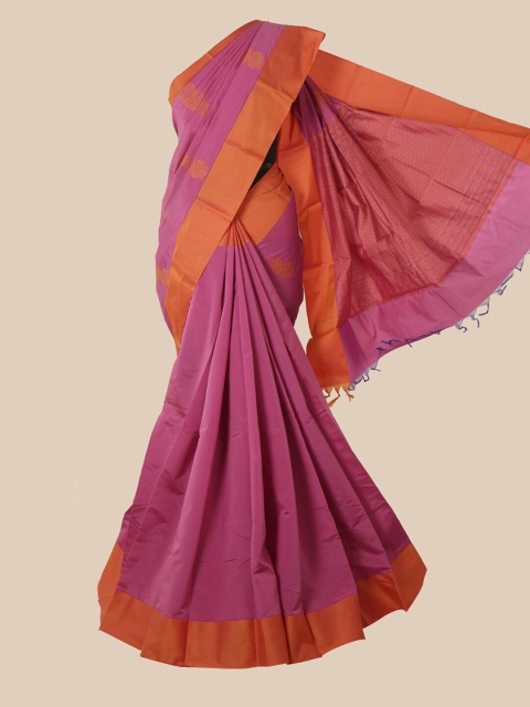 

Pothys Lavender & Orange Woven Design Silk Cotton Saree