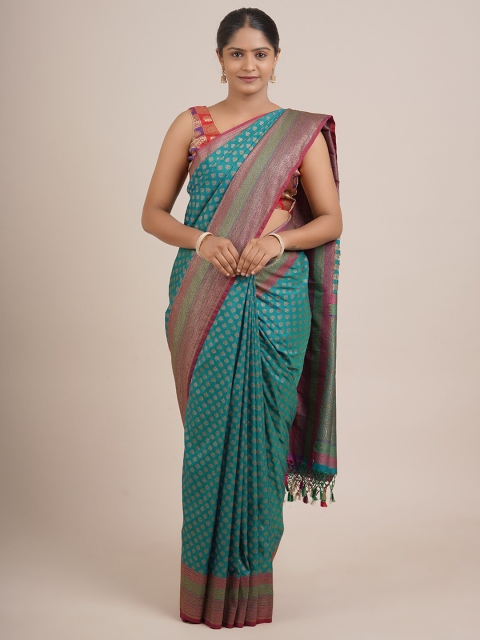 

Pothys Green & Teal Woven Design Zari Pure Silk Saree