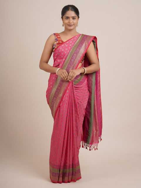 

Pothys Pink Woven Design Zari Pure Silk Saree