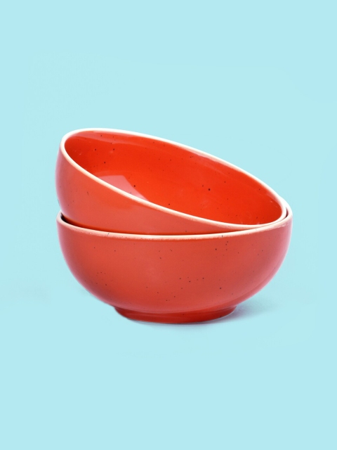 

SHAY Set Of 2 Red Porcelain Medium Serving Bowl