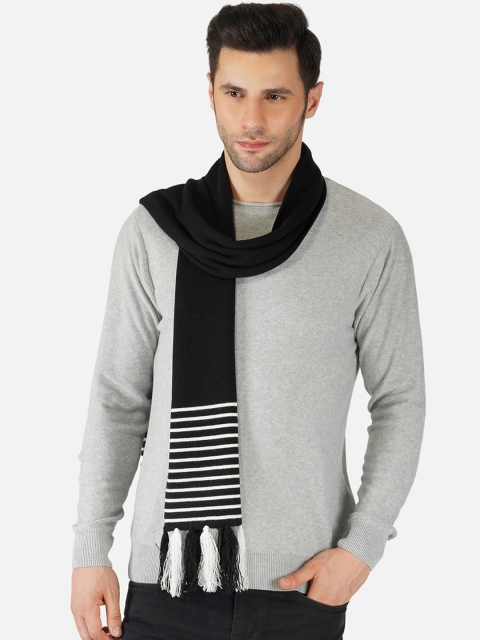 

JoE Hazel Men Black & White Printed Muffler