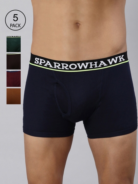 

SPARROWHAWK Men Pack of 5 Multi-coloured Solid Trunks