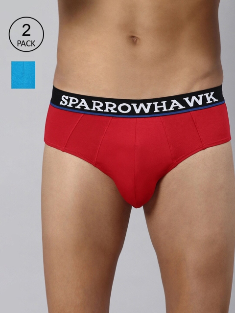 

SPARROWHAWK Men Pack Of 2 Cotton Basic Briefs, Blue