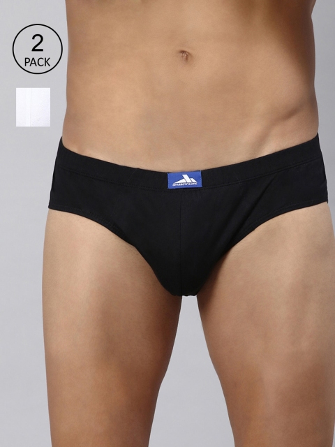 

SPARROWHAWK Men Pack Of 2 Black Solid Low Rise Cotton Basic Briefs