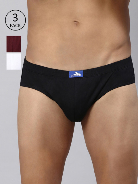 

SPARROWHAWK Men Pack Of 3 Solid Cotton Mid-Rise Basic Briefs, Multi