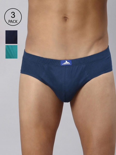

SPARROWHAWK Men Pack Of 3 Blue Solid Low Rise Cotton Basic Briefs