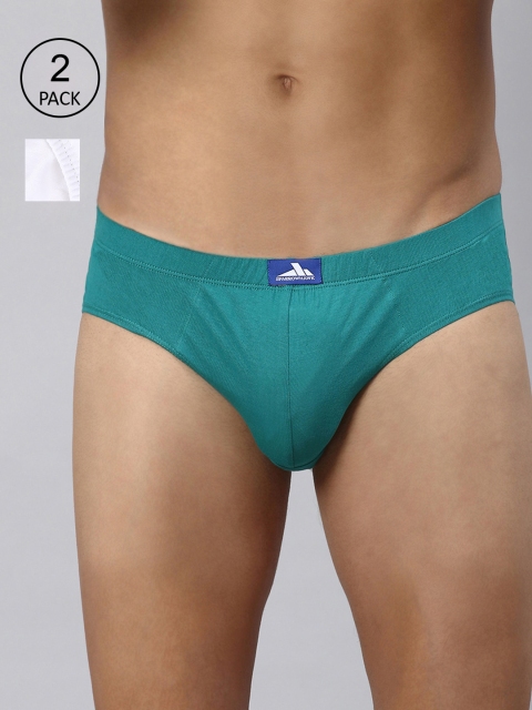 

SPARROWHAWK Men Pack Of 2 Sea Green Solid Cotton Basic Briefs