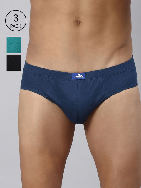 

SPARROWHAWK Men Pack Of 3 Cotton Basic Briefs, Blue