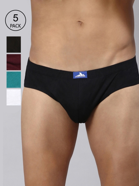 

SPARROWHAWK Men Pack Of 5 Sea Green Solid Low Rise Cotton Basic Briefs