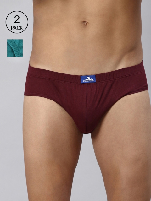 

SPARROWHAWK Men Pack Of 2 Maroon Low Rise Solid Cotton Basic Briefs 0222MBFSOML2IE17