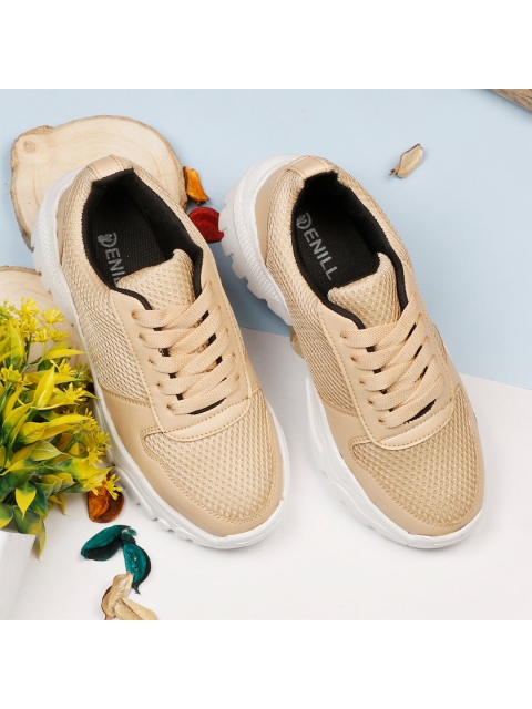 

Denill Women Beige Mesh Running Non-Marking Shoes