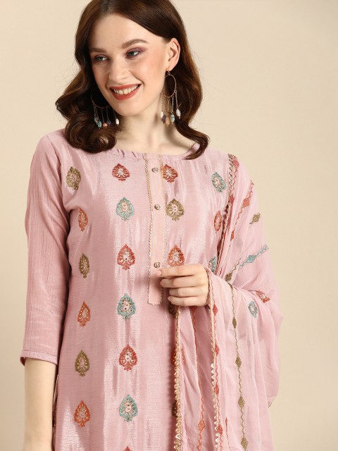 

Shaily Lavender & Orange Embroidered Silk Chiffon Unstitched Dress Material