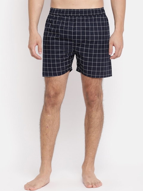 

V2 Value & Variety Men Blue Checked Printed Pure Cotton Boxers 1115090091004