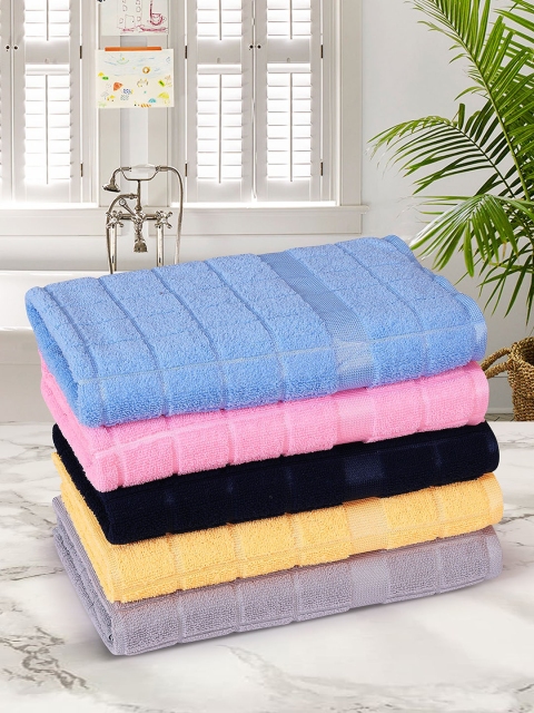 

ROMEE Pack Of 5 500 GSM Cotton Towels, Navy blue