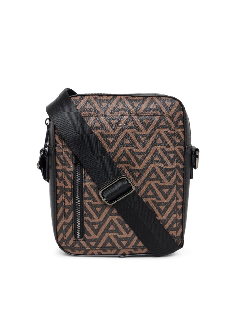 

ALDO Men Brown & Black Printed Messenger Bag