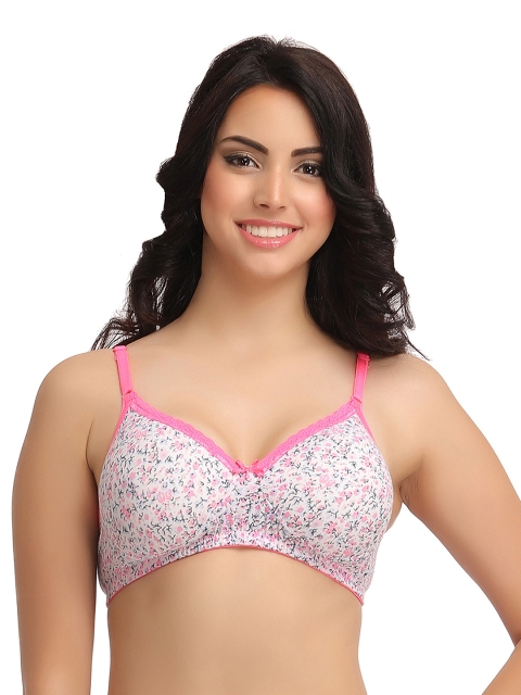 

Clovia Pink & White Printed Full-Coverage Bra BR0813P22