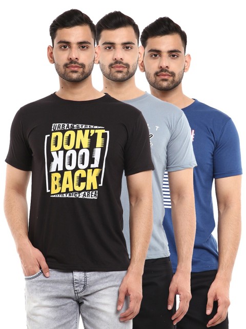 

V-Mart Men Multicoloured & Multicoloured Floral Printed Slim Fit T-shirt, Multi