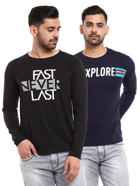 

V-Mart Men Pack of 2 Printed Tshirt, Charcoal