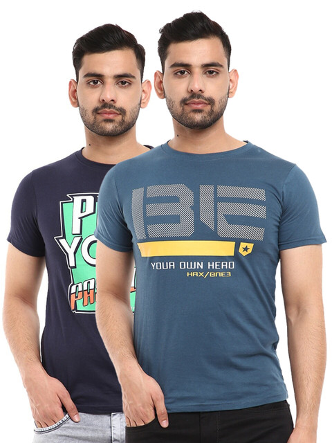 

V-Mart Men Multicoloured & Multicoloured Floral Printed Slim Fit T-shirt, Multi