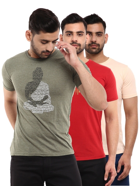 

V-Mart Men Multicoloured Printed Slim Fit T-shirt, Multi