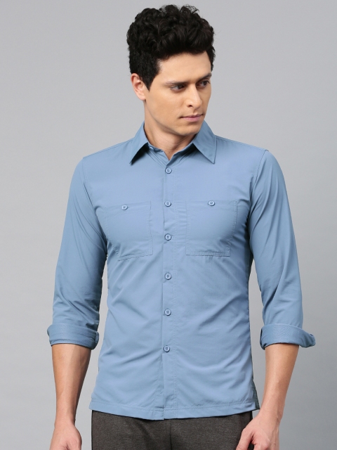 

HRX Active by Hrithik Roshan Men Blue Regular Fit Solid Casual Shirt